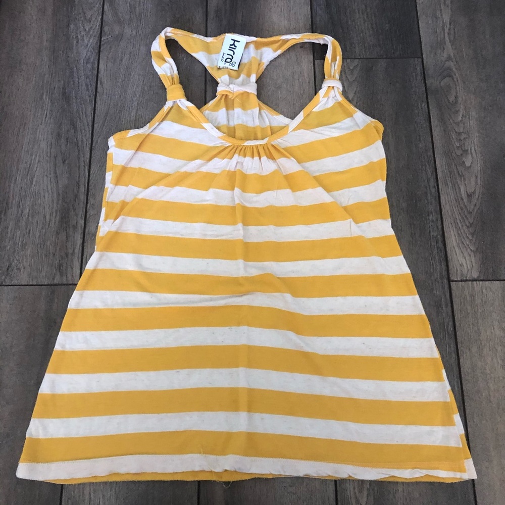 Yellow and Cream Striped Tank Top